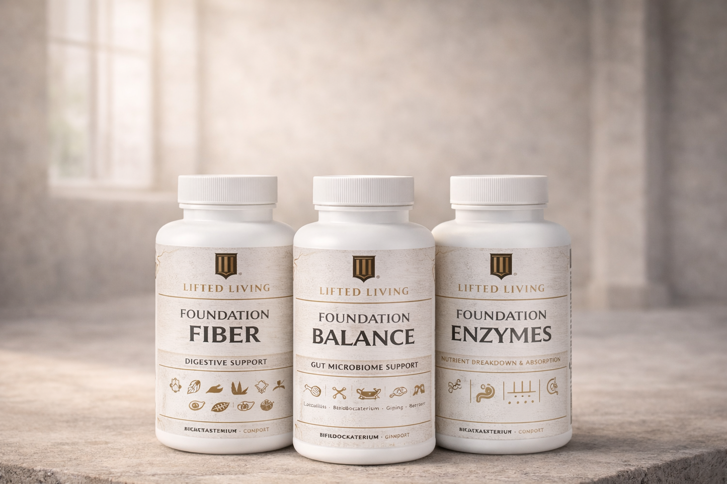 Lifted Living Foundation Protocol supplement bundle on white background