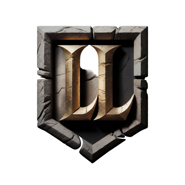 Decorative stone emblem with a central design on a transparent background